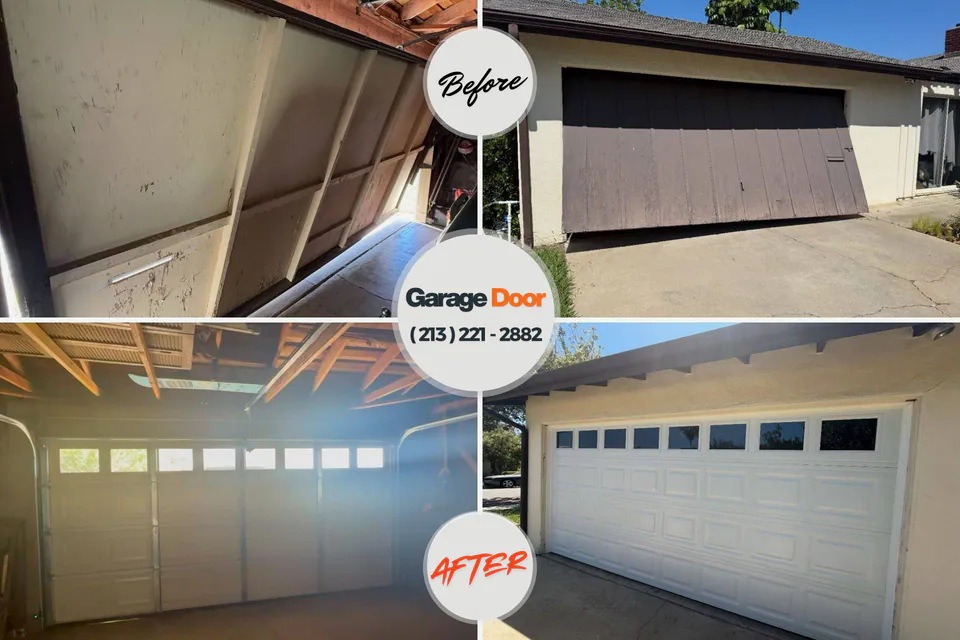 Before and after: garage door repair Alcoa, TN